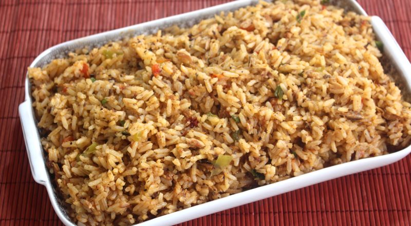 arroz com sardinha